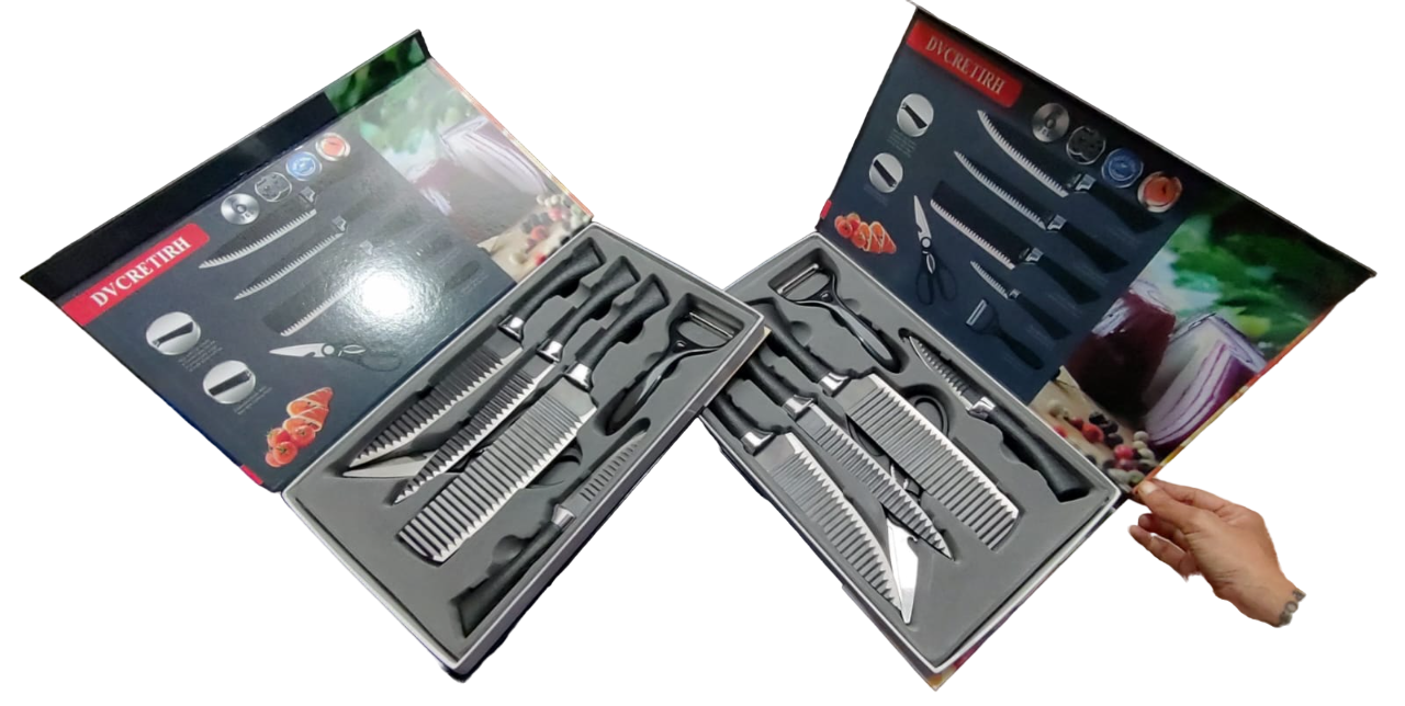 SET DE CUCHILLO DE 6 PIEZAS EN ACERO INOXIDABLE