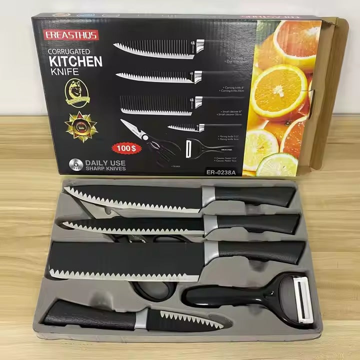 SET DE CUCHILLO DE 6 PIEZAS EN ACERO INOXIDABLE